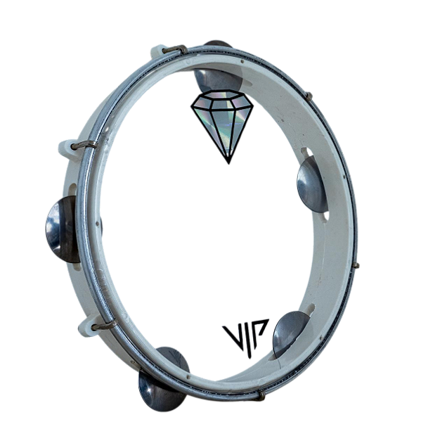 Pandeiro 10 Profissional Holográfico Transparente Corpo Abs