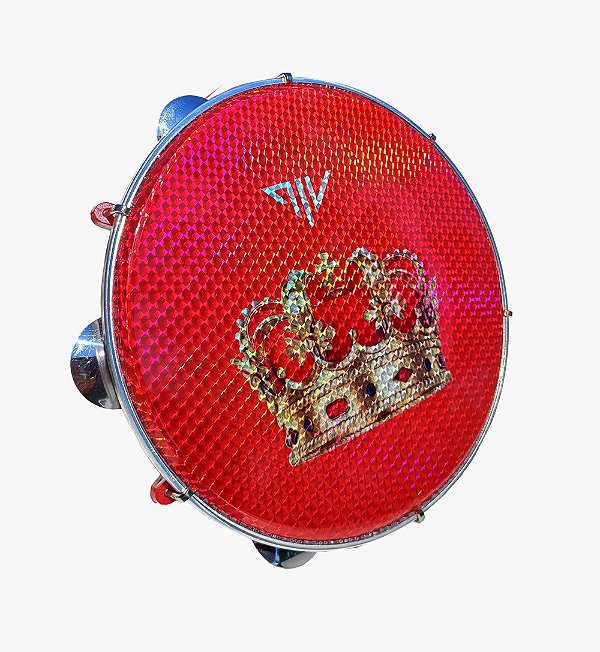 Pandeiro Profissional 10 Pele Holográfica Coroa Corpo Abs Chave Afinação