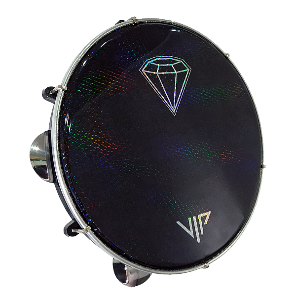 Pandeiro Profissional 10 Pele Holográfica Diamante Corpo Abs Chave Afinação
