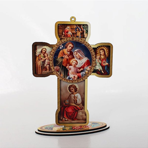 Cruz Sacra em MDF - Sagrada Família - Pacote com 3 peças - Cód.: 4832