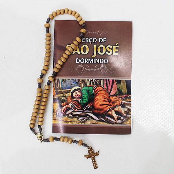 Terço de São José Dormindo com folheto de orações - Pacote com 6 peças - Cód.: 4721