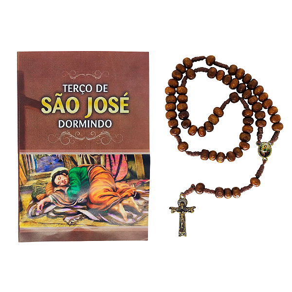 Terço de São José Dormindo com Folheto de Orações - Pacote com 6 peças - Cód.: 4721