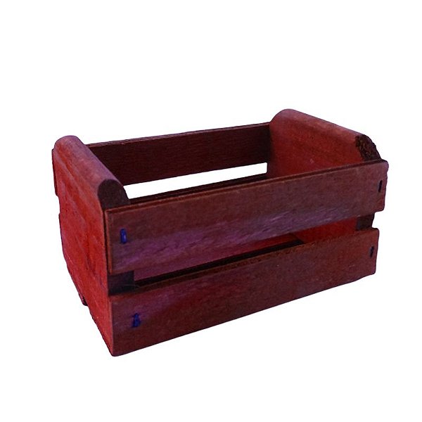 Caixinha em madeira colorida - Vermelha - O Pacote com 3 peças - Cód. 7121