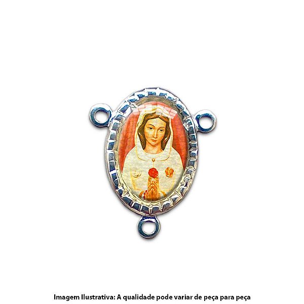 Entremeio de Nossa Senhora da Rosa Mística - em Metal Resinado - O Pacote com 100 Peças - Cód.: 3020