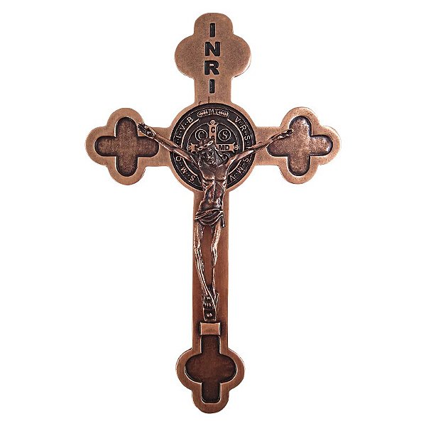 Cruz em Metal - Cor Cobre - 20 cm - A Peça - Cód.:  4525