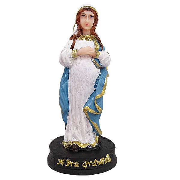 Imagem em resina de Nossa Senhora Grávida P em Resina - Pacote com 3 unidades - Cód.: 8564