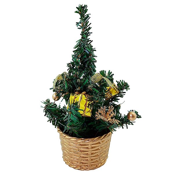 Mini Árvore de Natal - 15 cm - Dourada - A Peça - Ref.: NTF4701