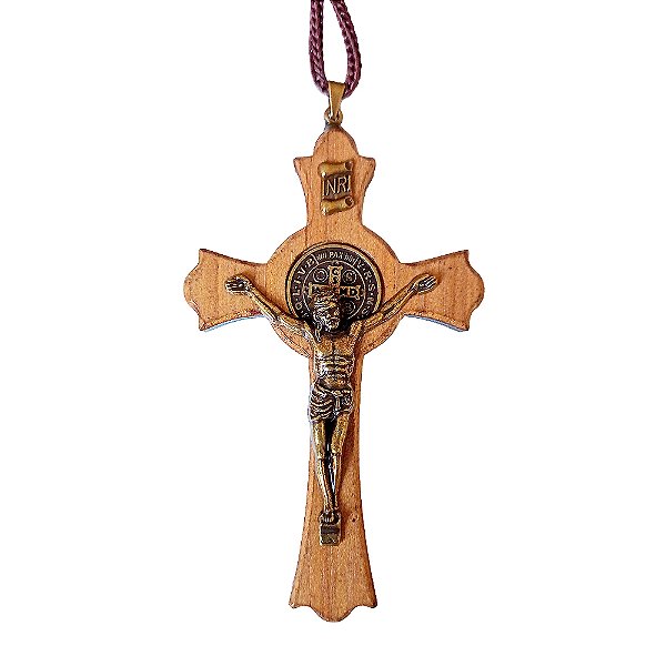 Cordão com Crucifixo e Medalha de São Bento - O Pacote com 3 Peças - Cód.: 1133