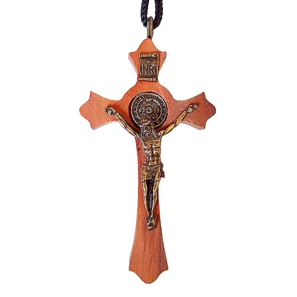 Cordão com Crucifixo e Medalha de São Bento - O Pacote com 6 Peças - Cód.: 123