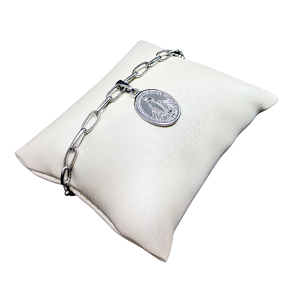 Pulseira em Aço Inox de Nossa Senhora das Graças - O Pacote com 3 Peças - Cód.: 0490-2223