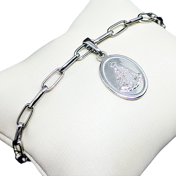 Pulseira em Aço Inox de Nossa Senhora Aparecida - pacote com 3 unidades - Cód.: 0490-4951
