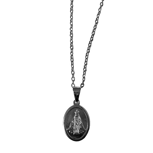 Colar em Aço Inox de Medalha de Nossa Senhora Aparecida - Pacote com 3 Peças - Cód.: 5081-4951