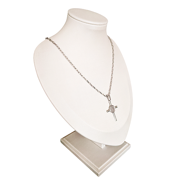 Colar em Aço Inox de Crucifixo com Medalha de São Bento - O Pacote com 3 Peças - Cód.: 6628