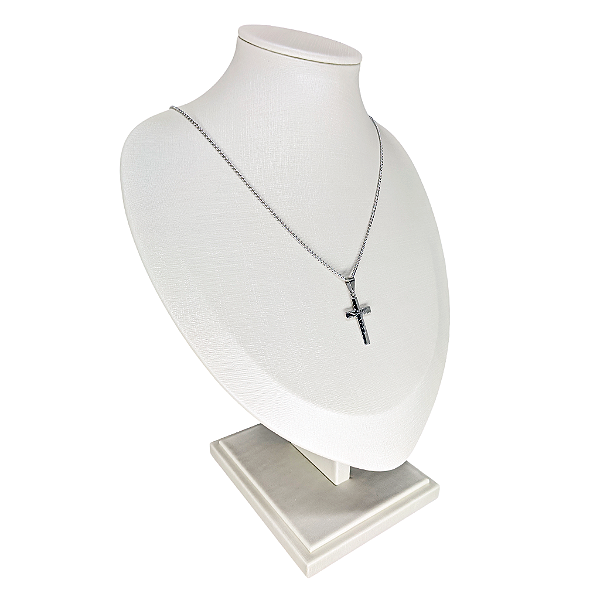 Colar com Crucifixo em Aço Inox - Pacote com 3 Peças - Cód.: 8276