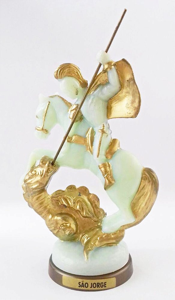 Imagem São Jorge Fosforescente - Base Cor "Ouro Velho" - A Peça - Ref.: IB.SJR.13