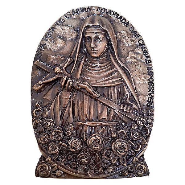 Placa de Metal de Mesa de Santa Rita - A Peça - Cód.: 9204