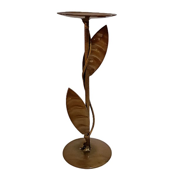 Castiçal Litúrgico para Altares em Metal Dourado - 16 cm - A Peça - Cód.: 8286