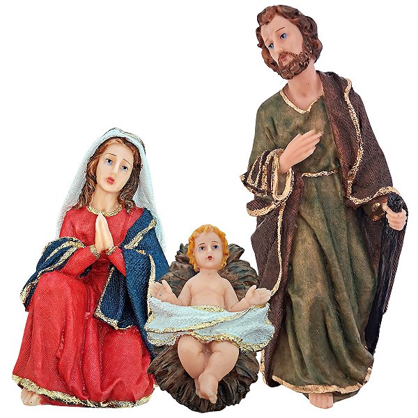 Presépio 3 Peças 20 cm - Texturizado - Colorido - O Conjunto - Cód.: 8568