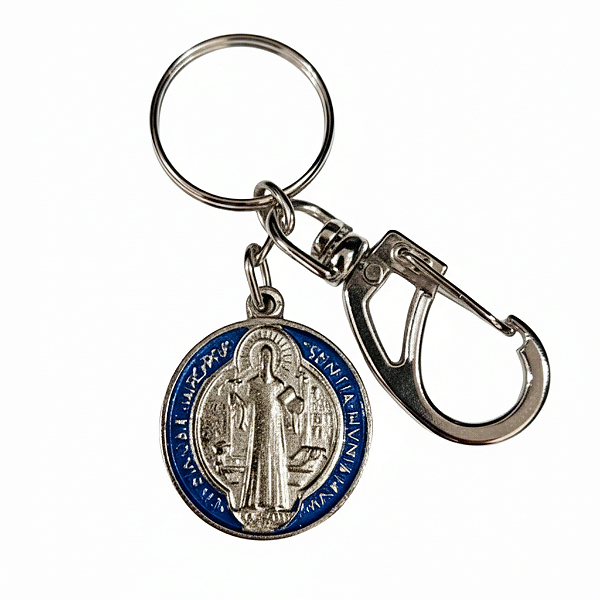 Chaveiro Medalha de São Bento Pintado - O Pacote com 3 Peças - Cod.: 9053