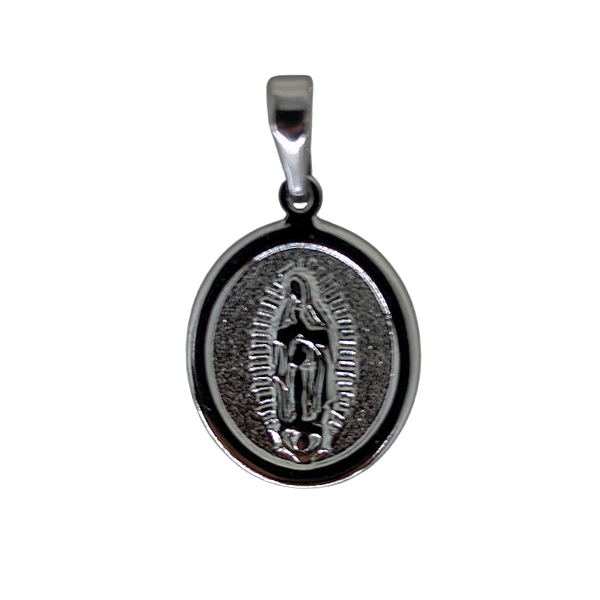 Pingente Medalha em Aço Inox - Nossa Senhora de Guadalupe - Tamanho M - o Pacote com 6 Peças - Cod.: 9364