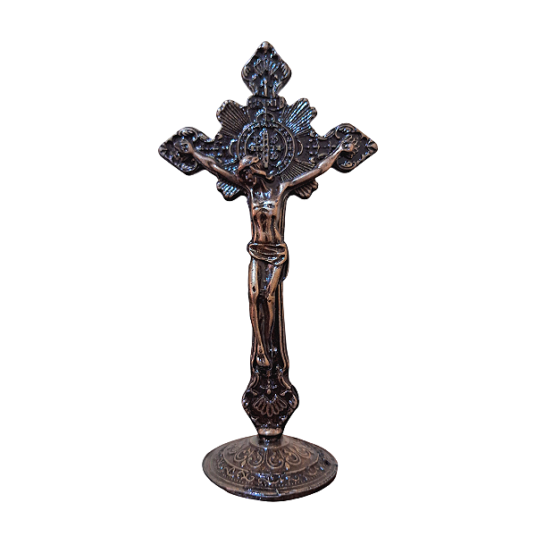Cruz de Mesa Raio Pequeno em Metal - 15 cm - O Pacote com 3 Peças - Cód.: 9231