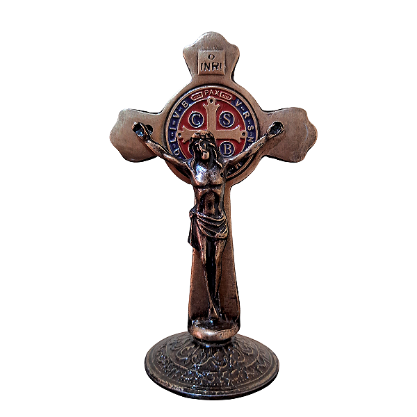 Cruz de Mesa de São Bento Colorida em Metal - 11,5 cm - O Pacote com 3 Peças - Cód.: 9227