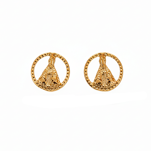 Brinco de Nossa Senhora Aparecida com Circulo - Pacote com 3 Pares - Cód.: 8137