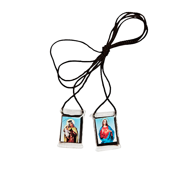 Escapulário de Sagrado Coração de Jesus e Nossa Senhora do Carmo - O Pacote com 25 Peças - 1968Cód.: