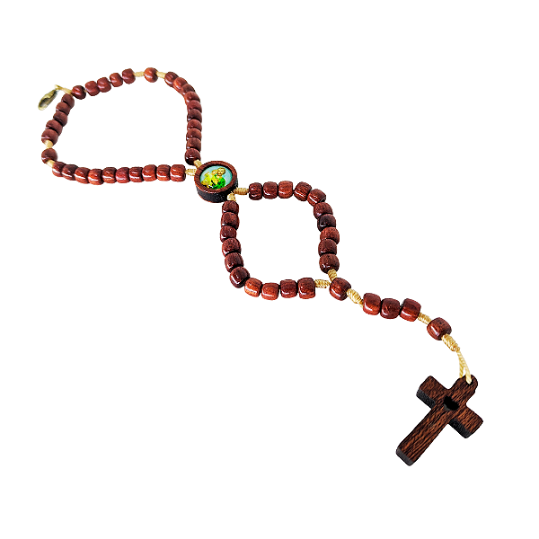 Terço Pulseira em Madeira de São José - O Pacote com 6 Peças - Cód.: 1911