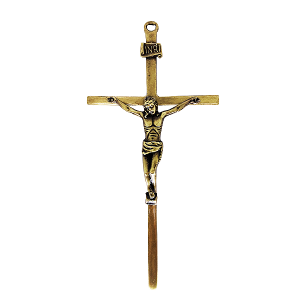 Cruz de Parede Dourada em Metal- 21 cm - O Pacote com 3 Peças - Cód.: 9633
