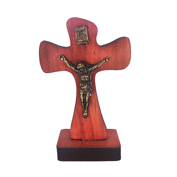 Cruz de Mesa Tau em Madeira - 8,5 cm - O Pacote com 3 Peças - Cód.: 9968