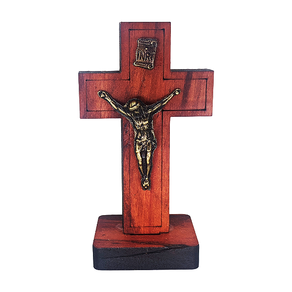 Cruz de Mesa em Madeira - 9 cm - O Pacote com 3 Peças - Cód.: 9970