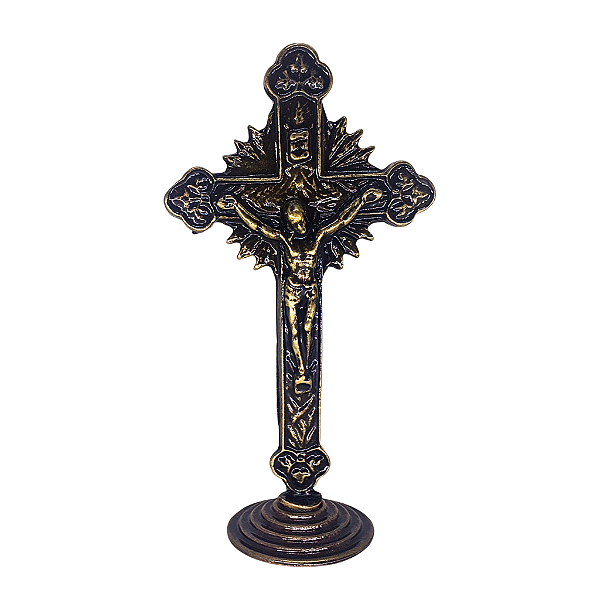 Cruz de Mesa em Metal - 10 cm - O Pacote com 3 Peças - Cód.: 9639
