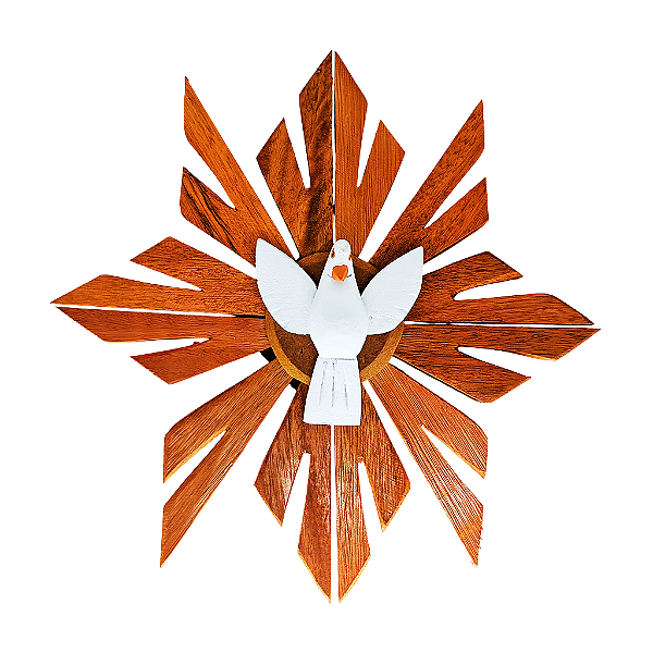 Divino Espirito Santo de Parede em Madeira - Cor Madeira - A Peça - Cód.: 4677