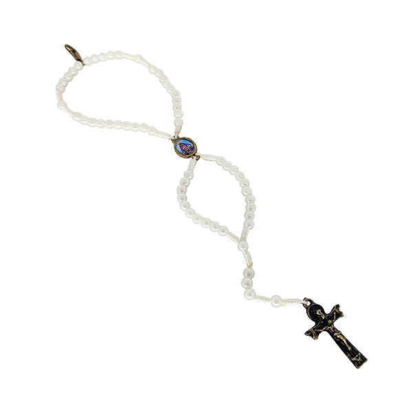 Pulseira Terço Pérola de Nossa Senhora Aparecida - A dúzia - Cód.: 2022
