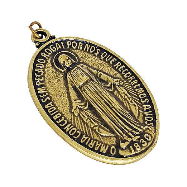 Pingente Medalha Milagrosa de Nossa Senhora das Graças - M O.V. - Pacote com 6 Peças - Cód.: 7835