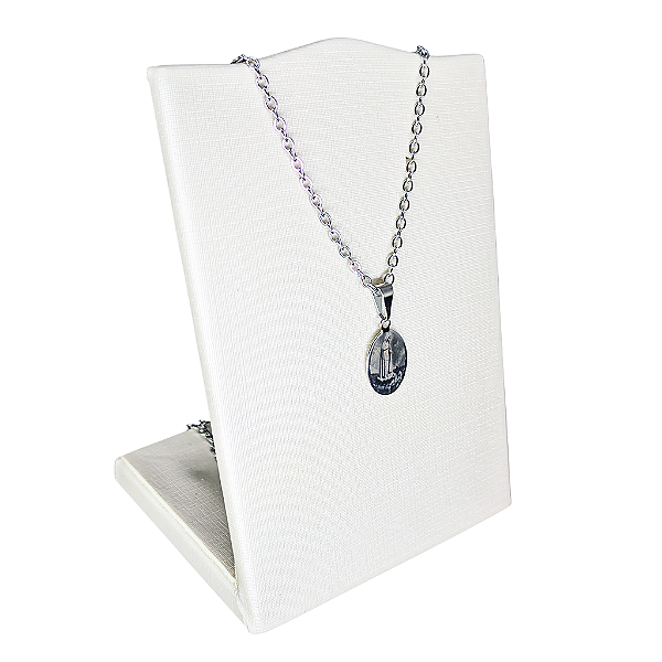Colar em Aço Inox Laser de Nossa Senhora de Fátima - Pacote com 3 Peças - Cód.: 9990