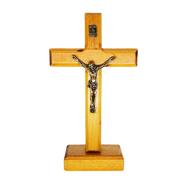 Cruz de Mesa em Madeira - 14,5 cm - O Pacote com 3 Peças - Cód.: 9859