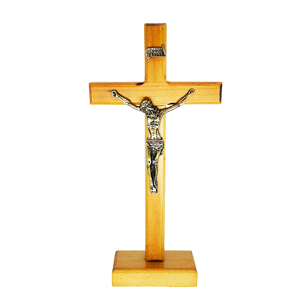 Cruz de Mesa em Madeira - 20,5 cm - O Pacote com 3 Peças - Cód.: 9858