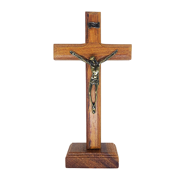 Cruz de Parede ou Mesa em Madeira - 20 cm - O Pacote com 3 Peças - Cód.: 9173