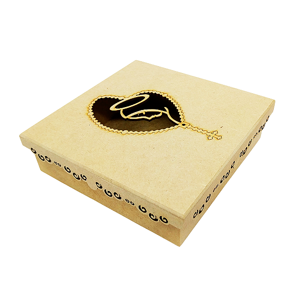 Caixa com Desenho Vazado Terço em MDF - 17x5 cm - O Pacote com 3 Peças - Cód.: 9736