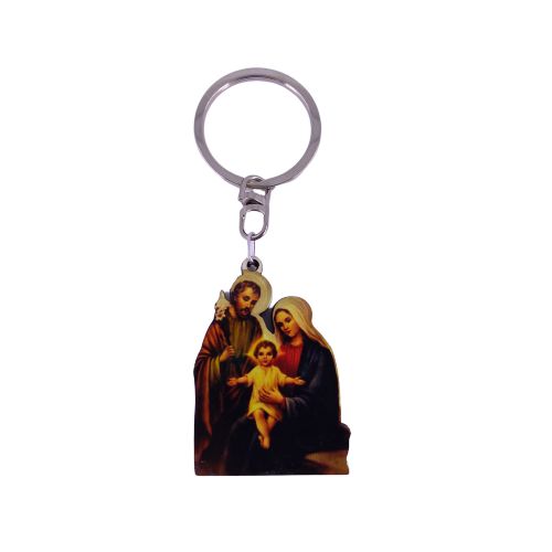 Chaveiro em MDF duas Faces, Sagrada Família - O pacote com 3 peças - Cód:  160 - Comercial Yolanda