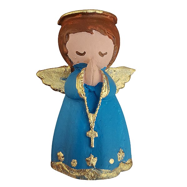 Anjo da Guarda Infantil em Resina - Azul - O pacote com 3 peças - Cód.: 5502
