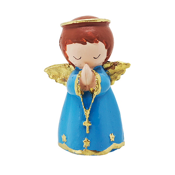 Anjo da Guarda Infantil em Resina - Azul - O Pacote com 3 Peças - Cód.: 5502