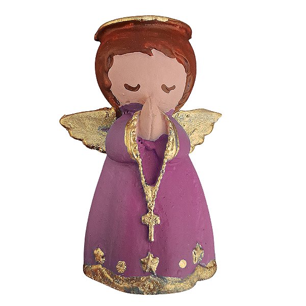 Anjo da Guarda Infantil em Resina - Rosa - O pacote com 3 peças - Cód.: 5502