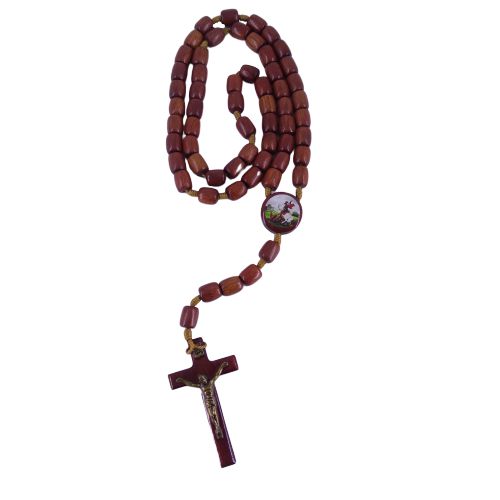 Terço com Entremeio Resinado de Nossa Senhora Aparecida e São Jorge - Pacote com 3 Peças - Cód.: 2707