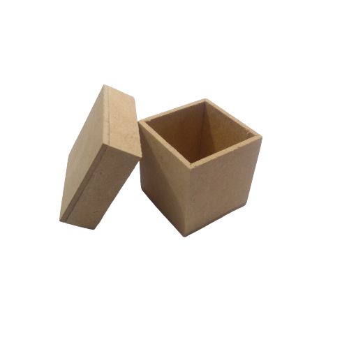 Caixa Simples 5 x 5 x 5 cm, em MDF com Tampa - O Pacote com 6 peças  - Cód.: 5130