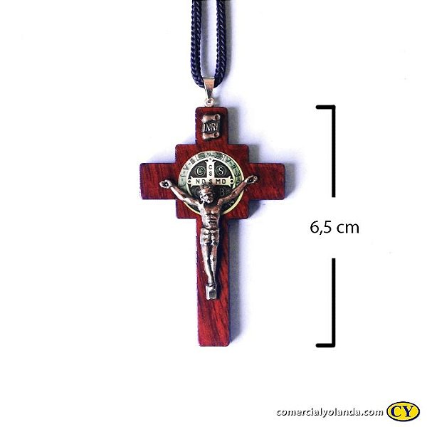 Crucifixo de São Bento no cordão - O Pacote com 6 Peças - Cód.: 6334