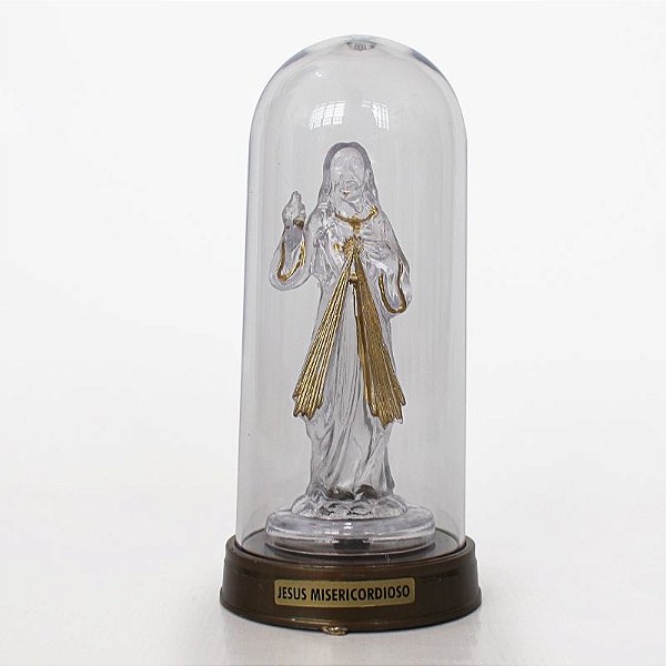 Imagem Jesus Misericordioso LED com Cúpula e Base Cor Ouro Velho - A Unidade - Ref.: IR.1069