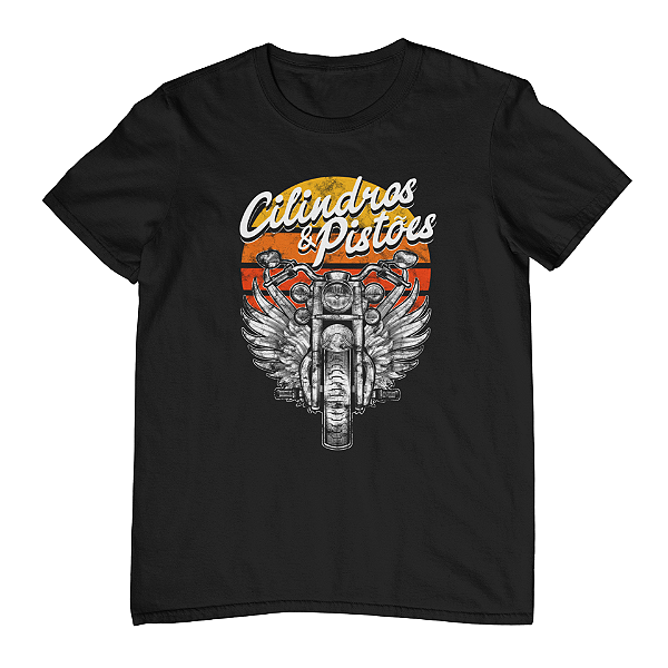 Camiseta Masculina Cilindros e Pistões-Por do Sol